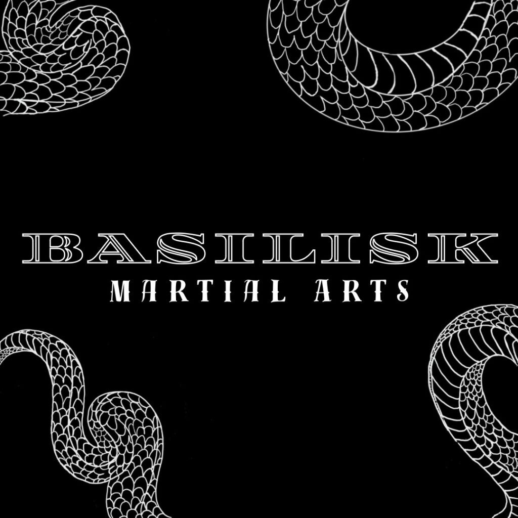 Basilisk Text logo with snake coils